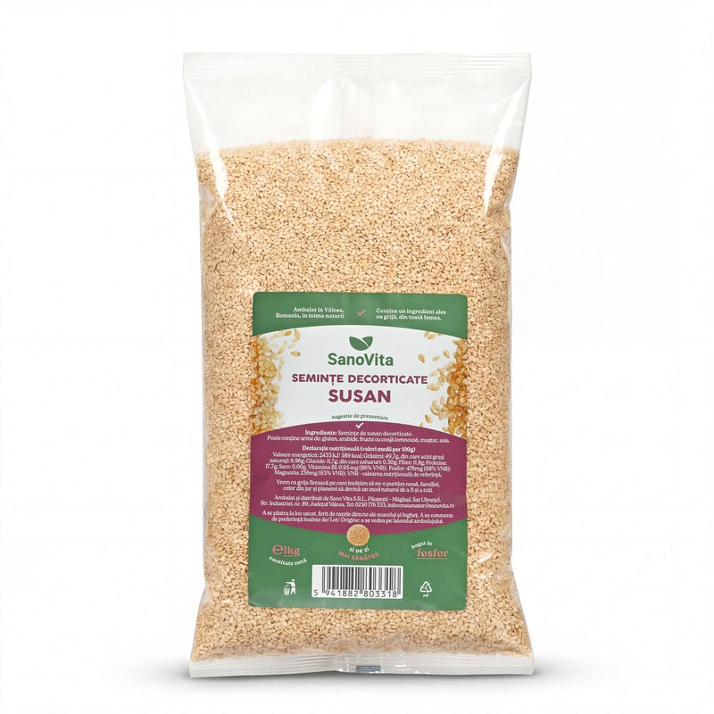 Semințe de susan decorticat (1 kg) – Sano Vita - Semințe de susan 100%