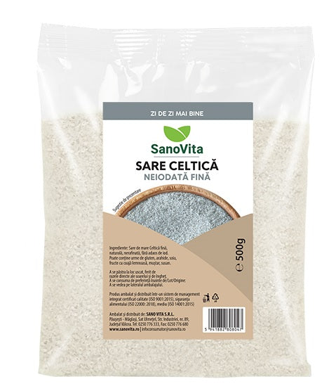 Sare celtica fina neiodata 500gr - Sano Vita
