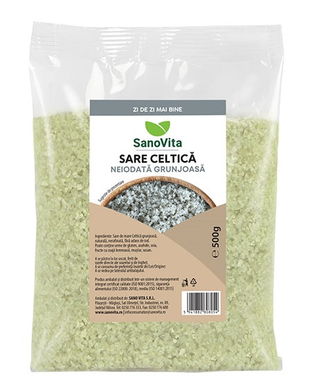 Sare celtica grunjoasa neiodata 500gr - Sano Vita