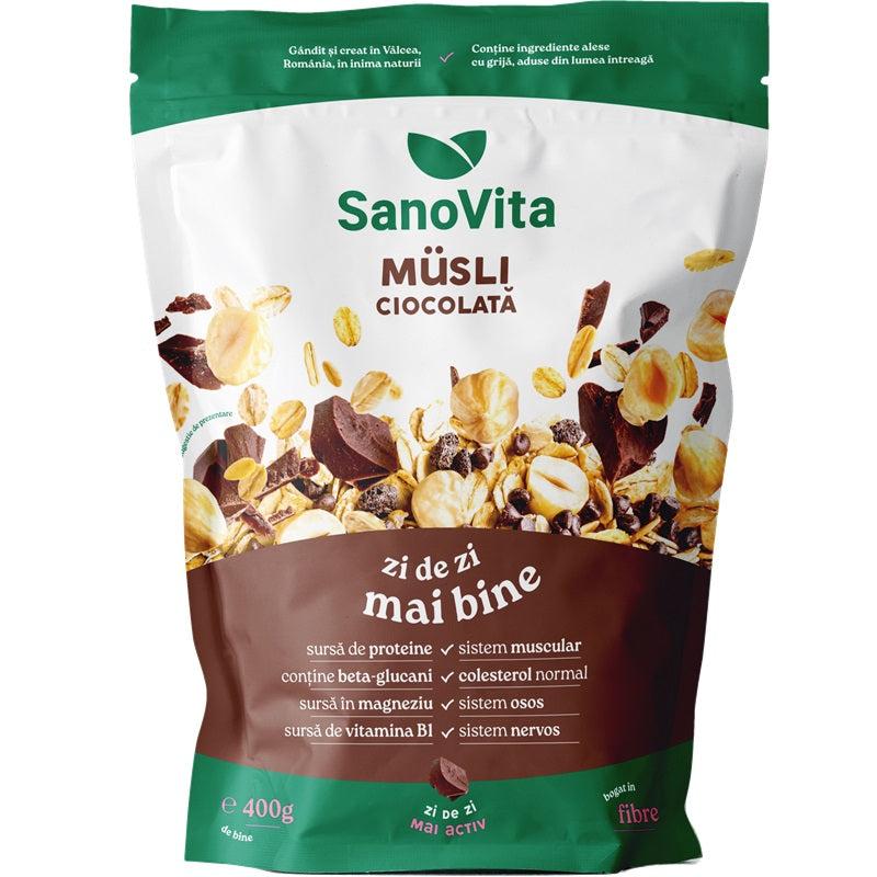 Musli cu ciocolata 400gr zipper - Sano Vita