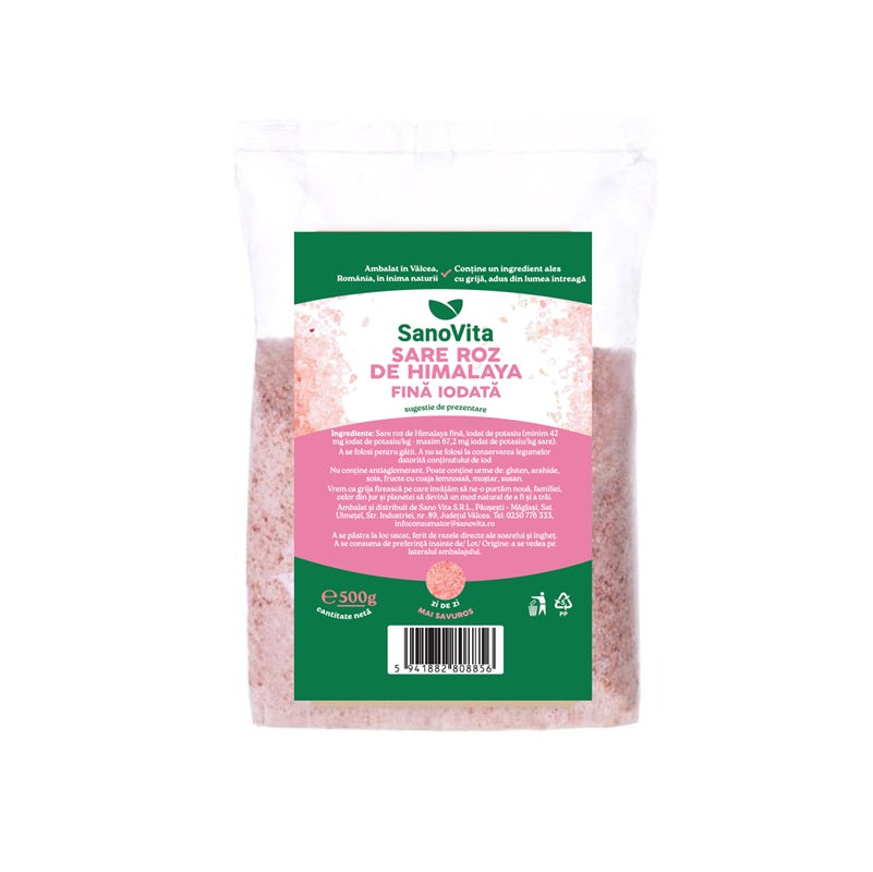 Sare roz himalaya fina iodata 500gr - Sano Vita