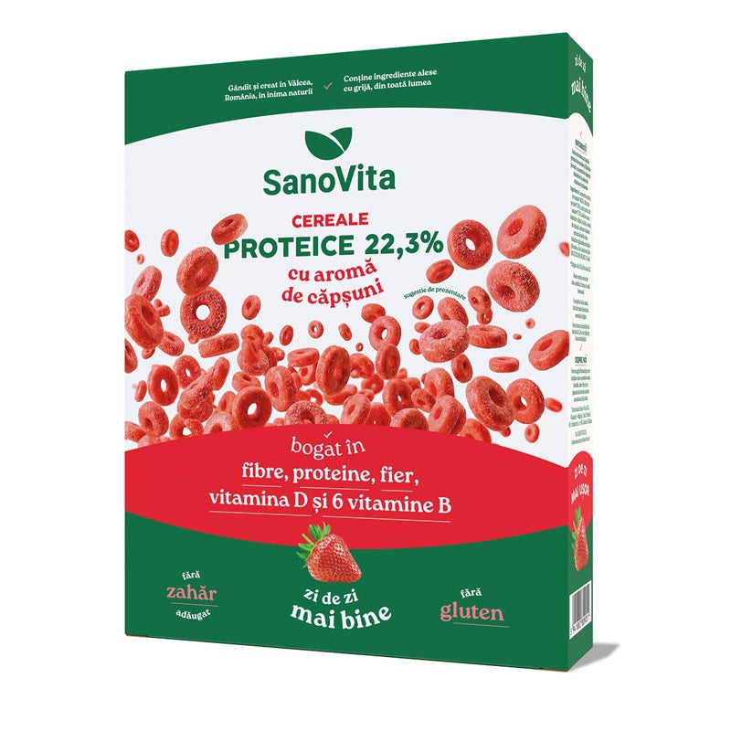 Cereale proteice cu capsuni, 250g - Sano Vita