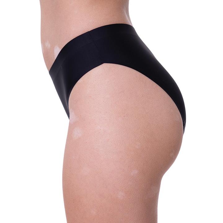 Chiloti menstruali absorbtie moderata Seamless negru Low - FemiEko