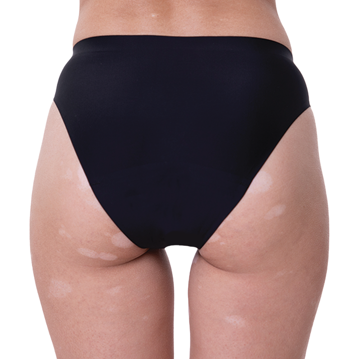 Chiloti menstruali absorbtie moderata Seamless negru Low - FemiEko