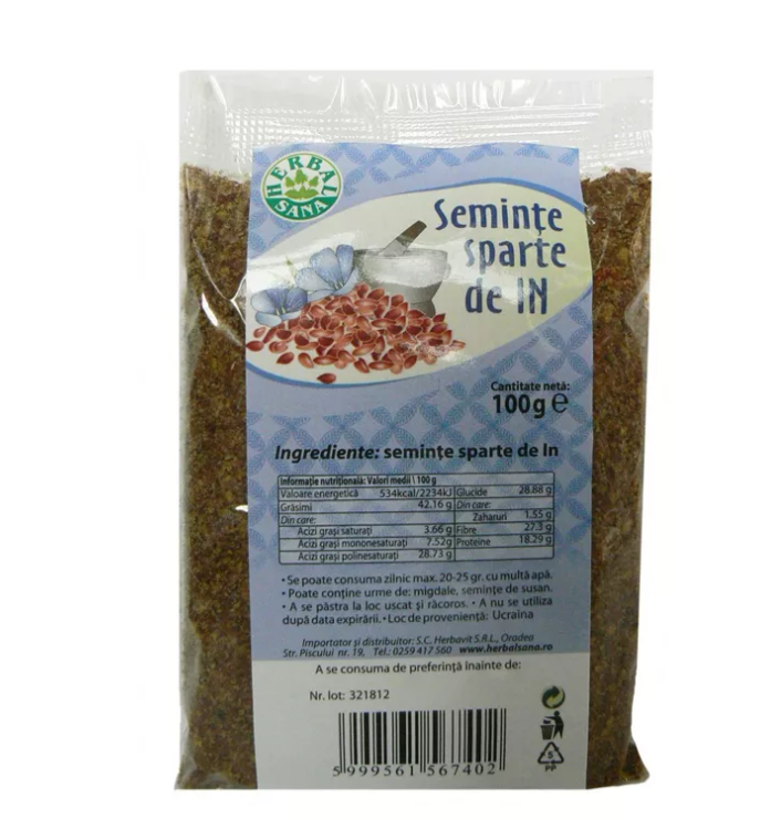 Seminte sparte de in 100gr - Herbavit