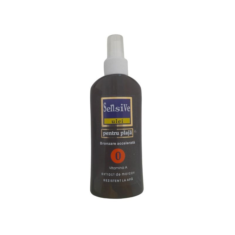 Ulei spray bronzare SPF 0 cu morcov 150 ml – Sensive Plaja