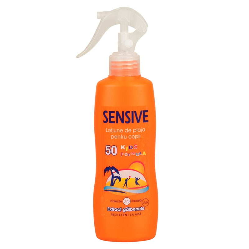 Lotiune solara spray pentru copii Sensive SPF 50 cu galbenele, 250ml - Sensive Plaja