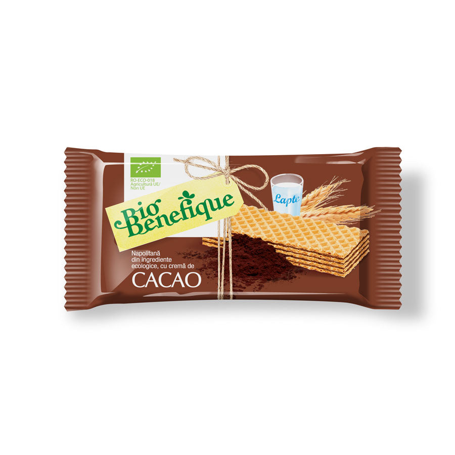 Napolitane cu crema cacao (bio) 40gr - Sly Nutritia