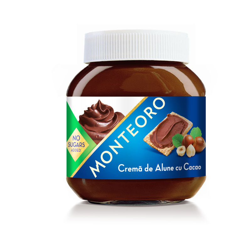 Crema de alune fara zahar, cu cacao „Monteoro”, 350 gr-SLYD.00024