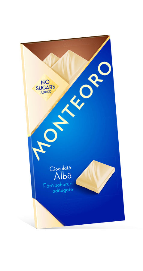 Ciocolata alba f.zahar monteoro 90gr - Sly Nutritia