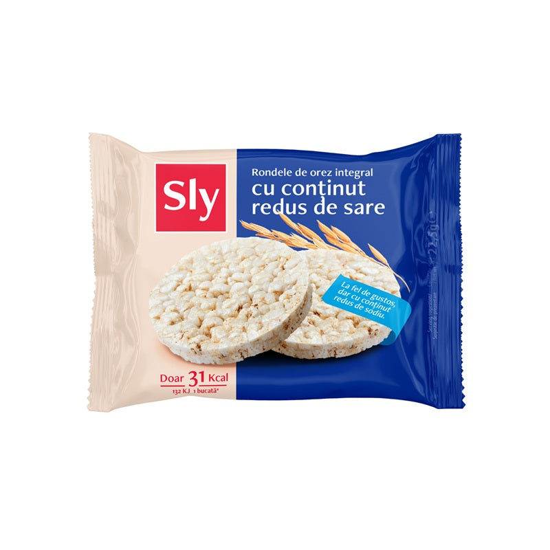 Rondele orez integral cu continut redus de sare 22,5gr - Sly Nutritia