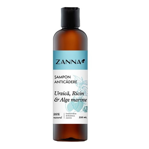 Zanna sampon anti-cadere, cu urzica, ricin si alge, 250 ml-SMAR.00056
