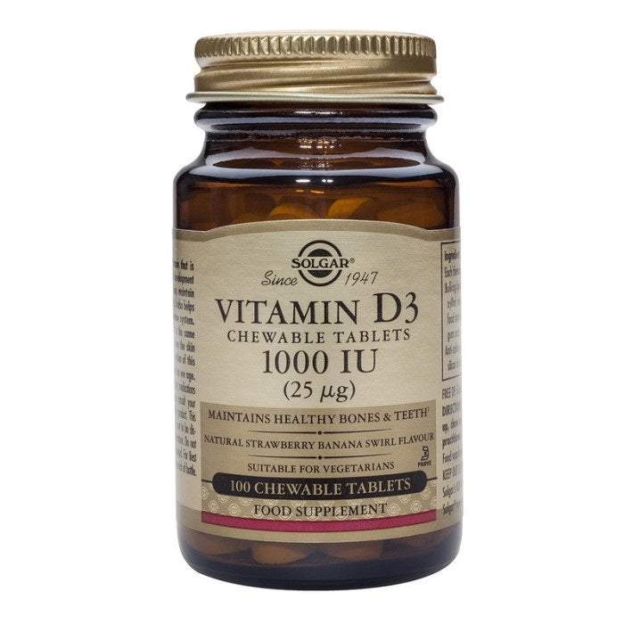Vitamina D3 1000 UI (25 mcg), 100 comprimate masticabile-SOLG.00005