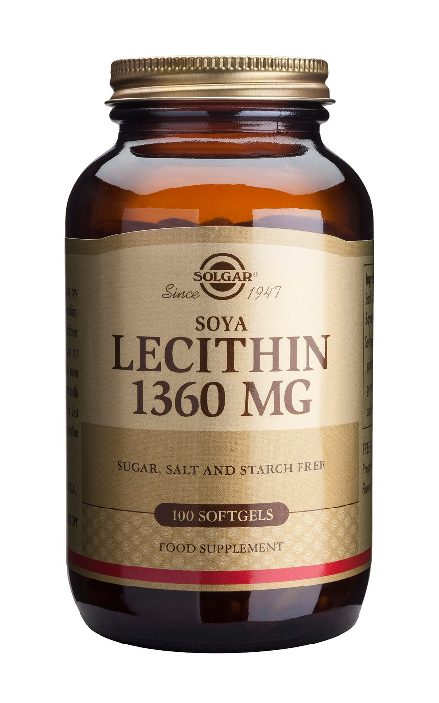 Lecitina 1360 mg, 100 capsule moi-SOLG.00007