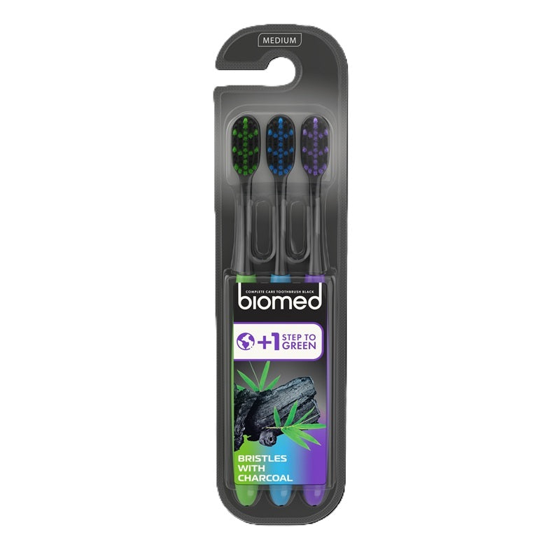 Set 3 Periuțe de Dinți Black, Duritate Medie - BIOMED