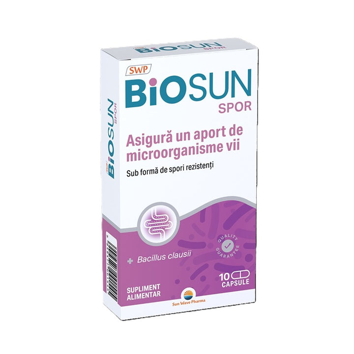Biosun Spor – Suport Natural pentru Flora Intestinală, 125mg, 10 capsule - SunWave Pharma
