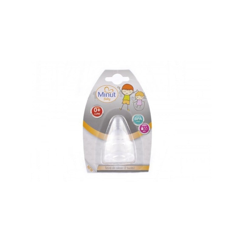 Tetina silicon rotunda debit mic +0luni 2buc/set - Vision Trading
