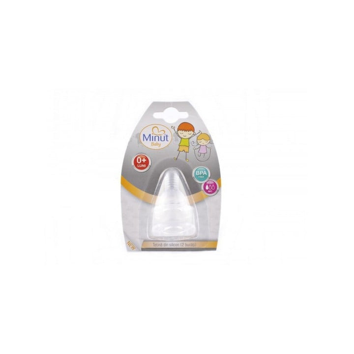 Tetina silicon rotunda debit mic +0luni 2buc/set - Vision Trading