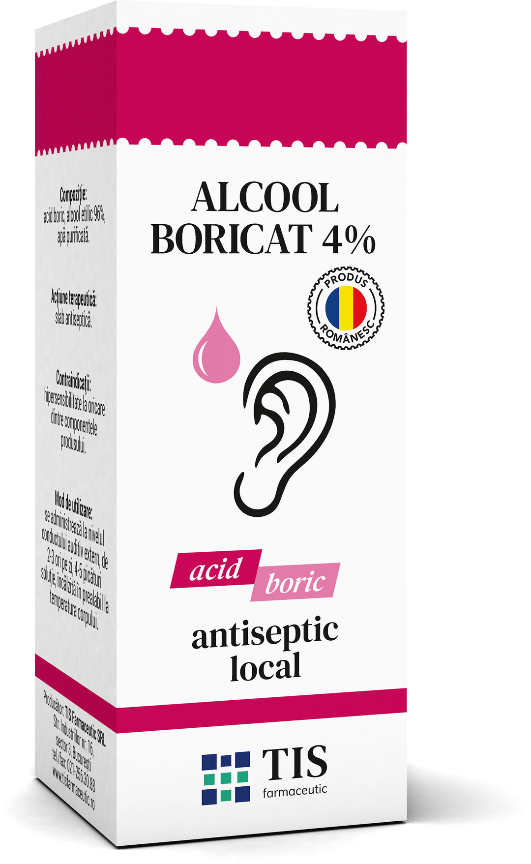 Alcool boricat 4%  15ml - Tis Farmaceutic