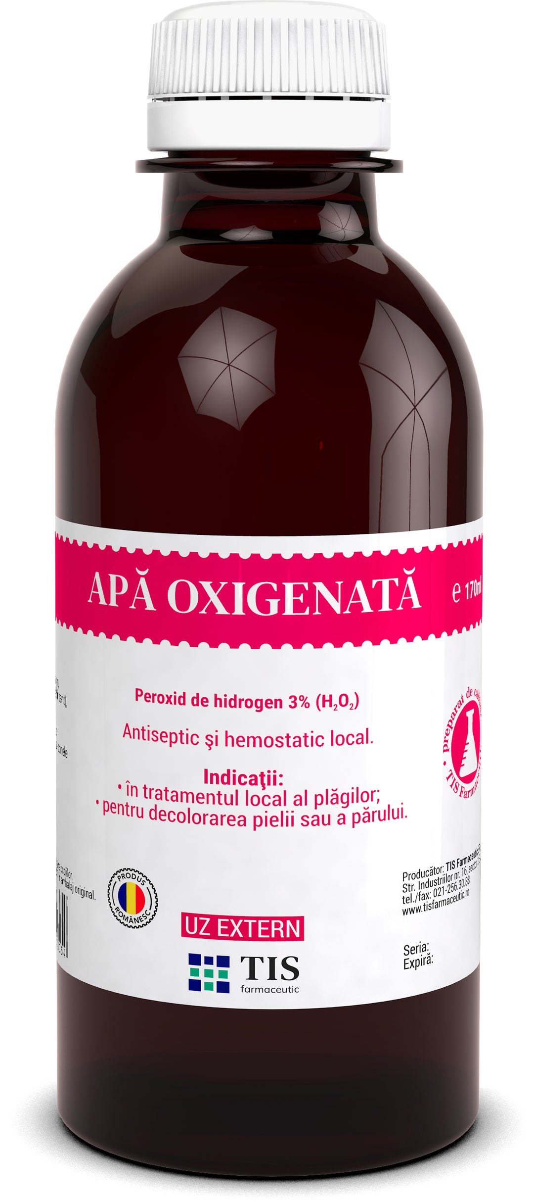 Apa oxigenata 3%  170ml - Tis Farmaceutic