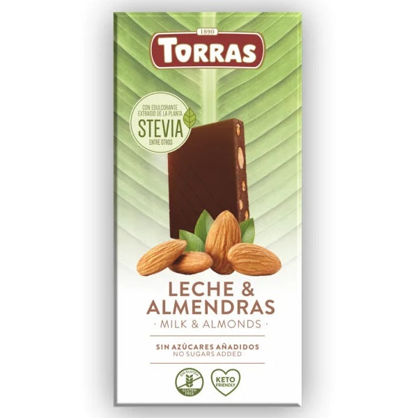Ciocolata lapte&migdale stevia 125gr - Torras