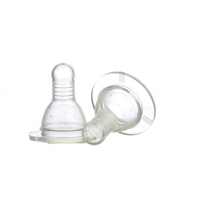 Tetina silicon rotunda debit mic +0luni 2buc/set - Vision Trading