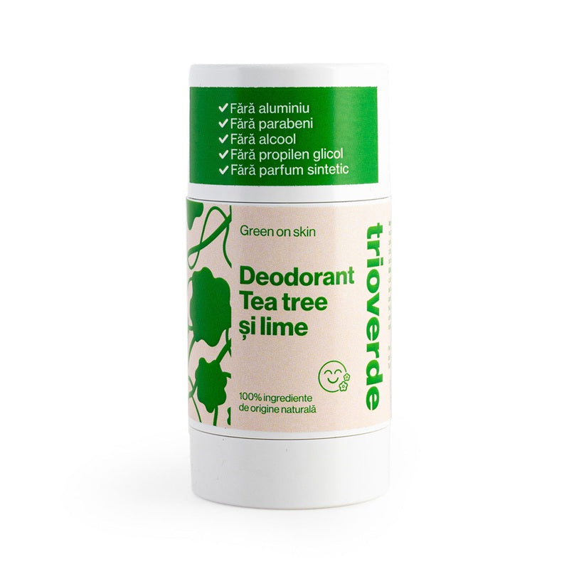 Deodorant roll-on cu tea tree si lime, 60g - Trio Verde