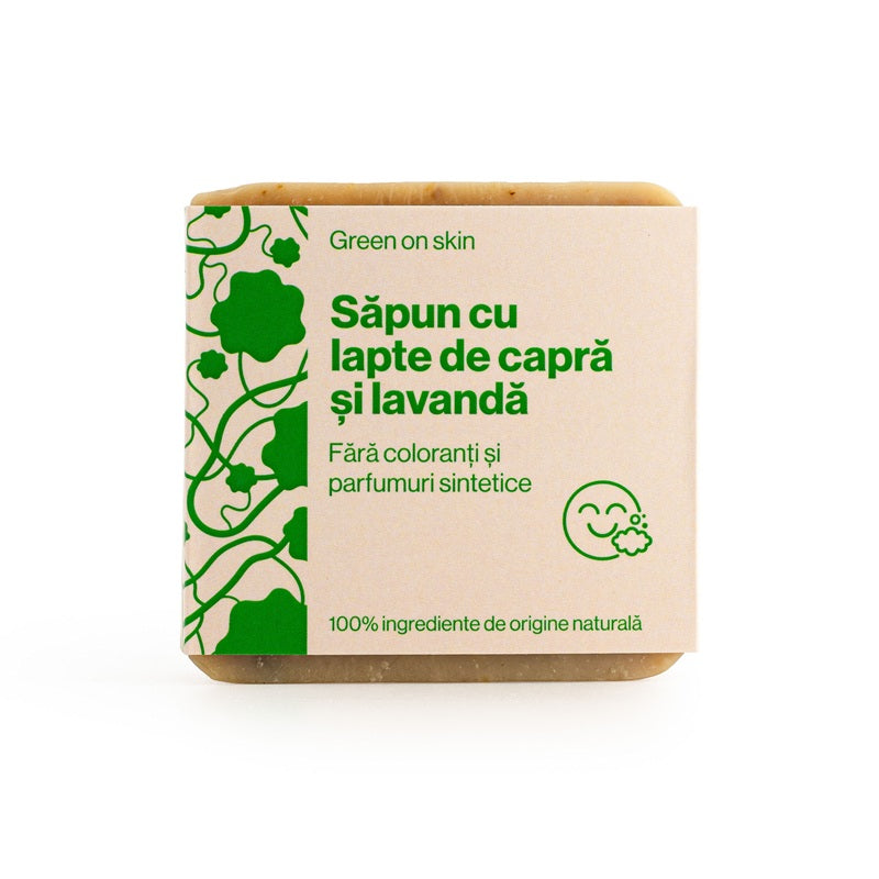 Sapun natural cu lapte de capra si lavanda, 110g - Trio Verde