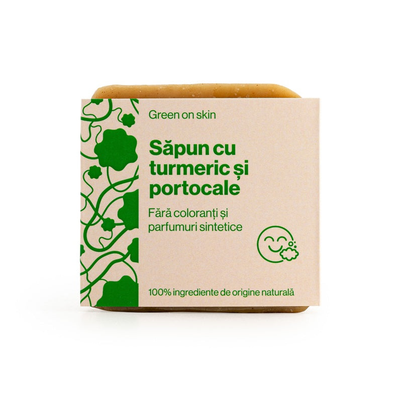 Sapun natural cu turmeric si portocale, 110g - Trio Verde