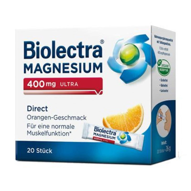 Biolectra Magnesium 400 mg Ultra (aroma portocala), 20 dz-VDRA.00012