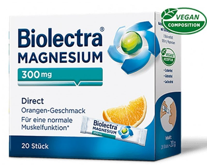 Biolectra Magnesium 300 mg Direct (aroma portocala), 20 dz-VDRA.00014