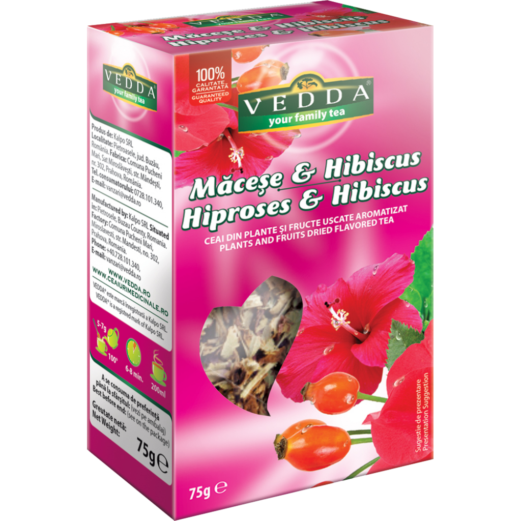 Ceai de macese si hibiscus 75gr - Vedda