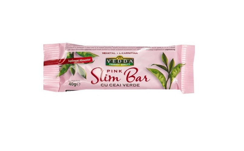 Baton slim bar cu ceai verde pink 40gr - Vedda