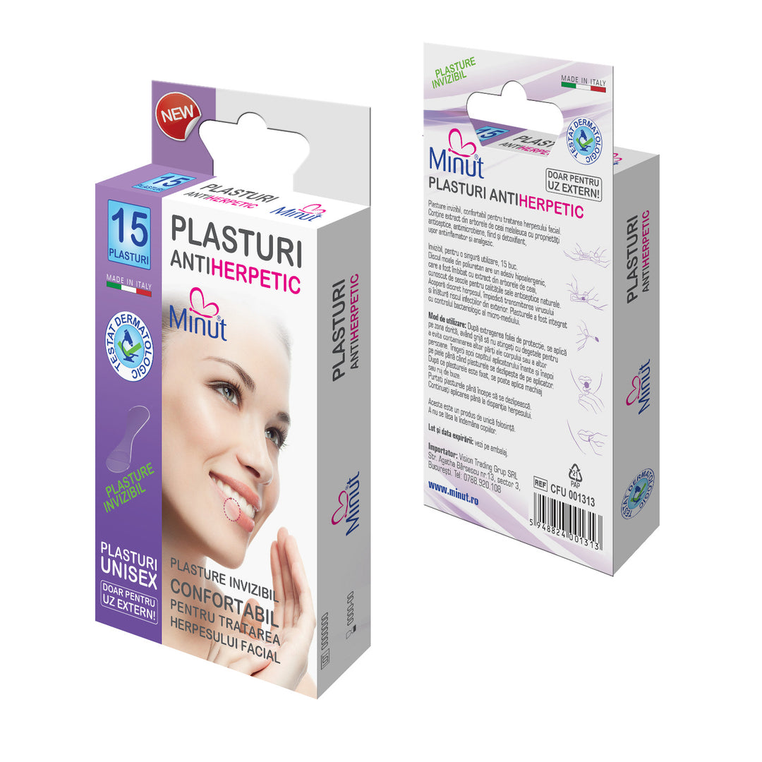 Plasturi antiherpetici minut 15buc/cut - Vision Trading