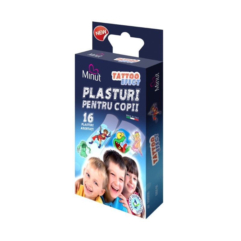 Plasturi copii tatuaj 16buc/cut asortati - Vision Trading