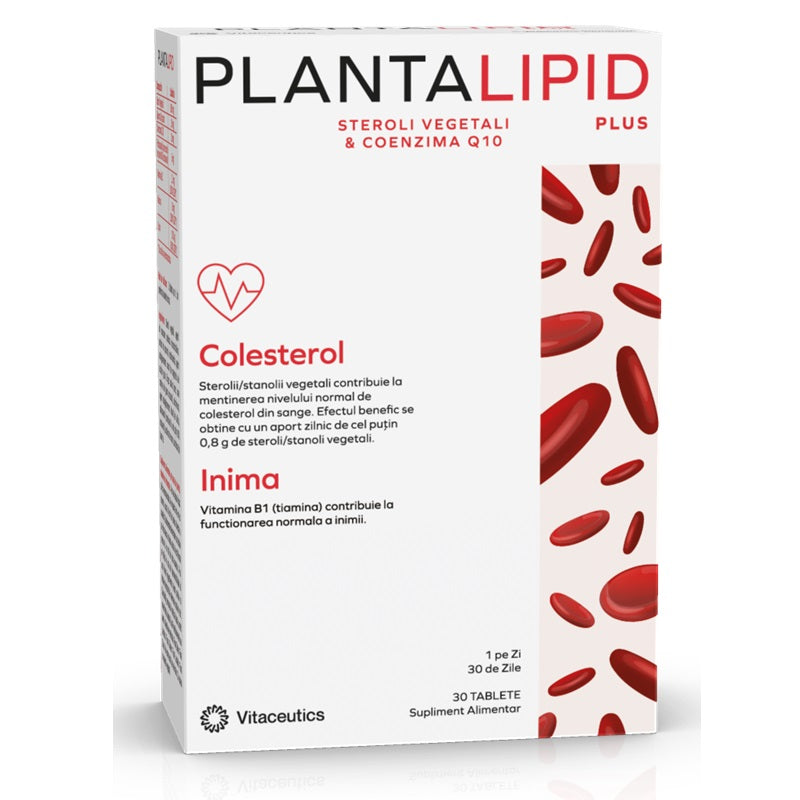 Plantalipid plus (30 comprimate) – Vitaceutics - Steroli vegetali 800 mg, niacină, coenzima Q10, orizanol