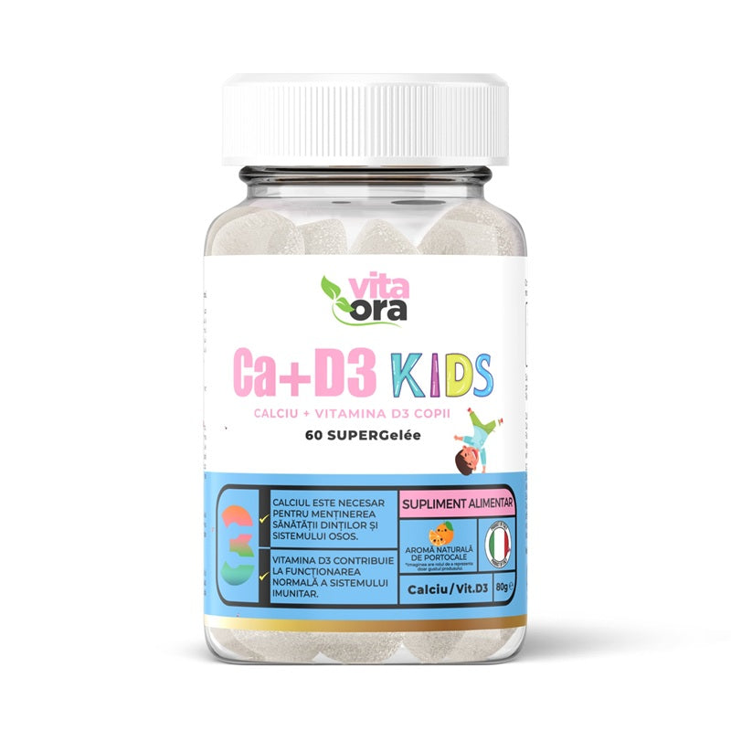 Calciu+vitamina d3 kids portocale 60jeleuri - Vita Ora
