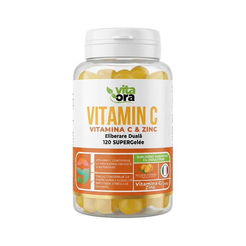 Vitamina c+zinc portocale 120jeleuri - Vita Ora