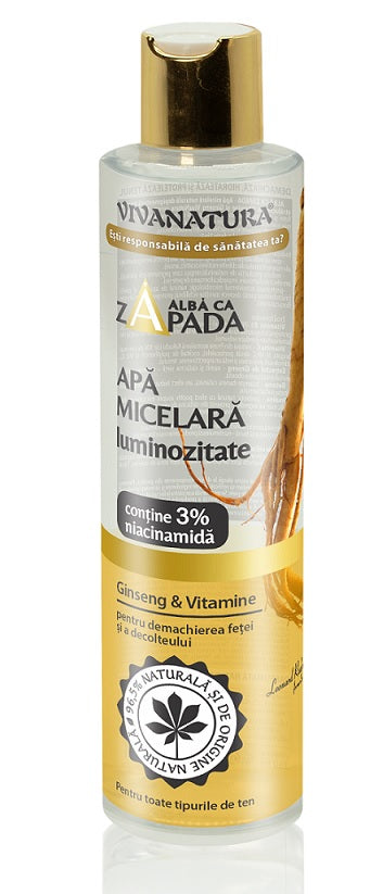 Apa micelara pentru luminozitate, cu ginseng si vitamine, 250 ml-VIVA.00090