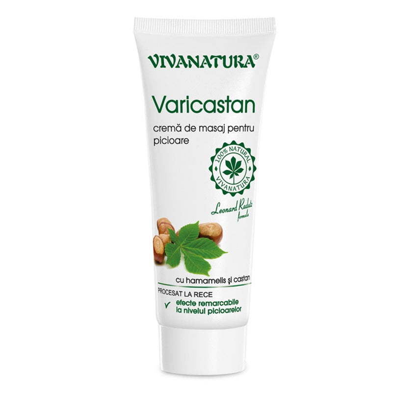 Varicastan cr.masaj picioare hamameli&castan 20ml - Vivanatura