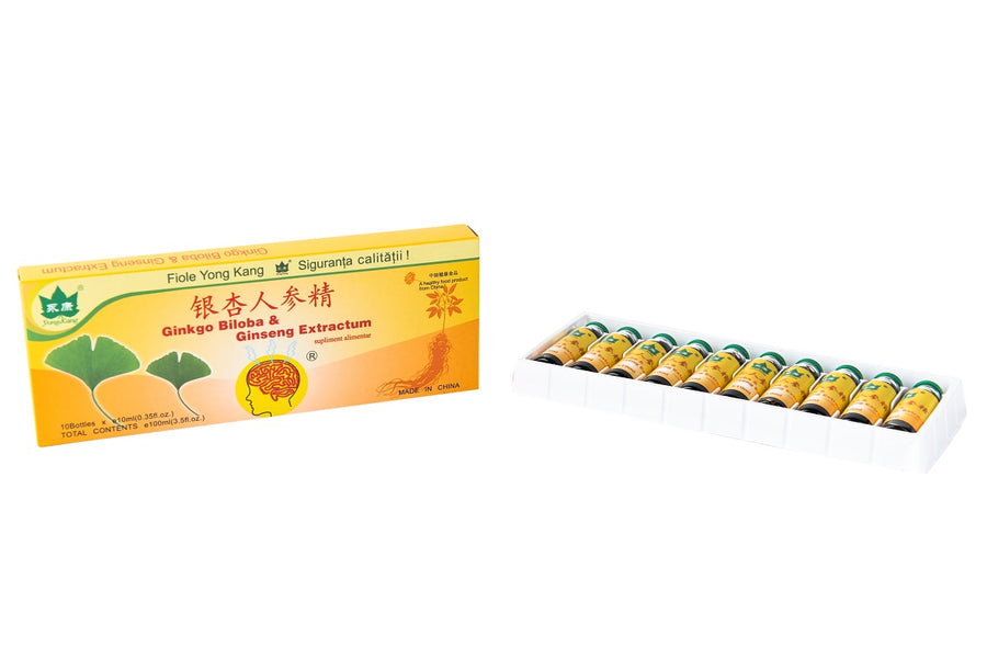 Ginkgo Biloba + Ginseng, 10 fiole × 10 ml (YK)-YONG.00011