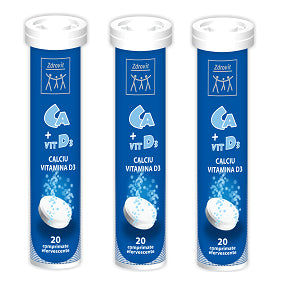 Calciu + Vitamina D3, 20 comprimate efervescente-ZDRO.00035