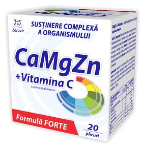 Calciu + Magneziu + Zinc + Vitamina C Forte, 20 dz-ZDRO.00405