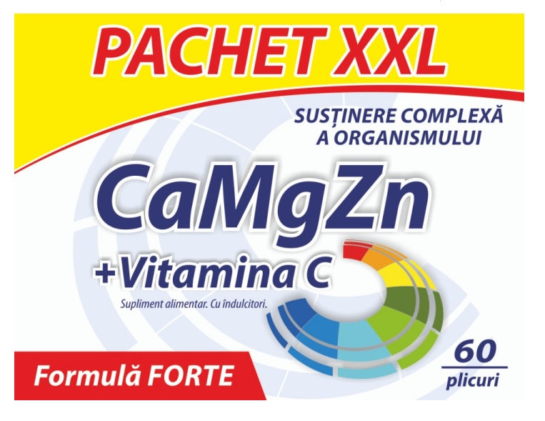 Calciu + Magneziu + Zinc + Vitamina C Forte, 60 dz (pachet)-ZDRO.00455