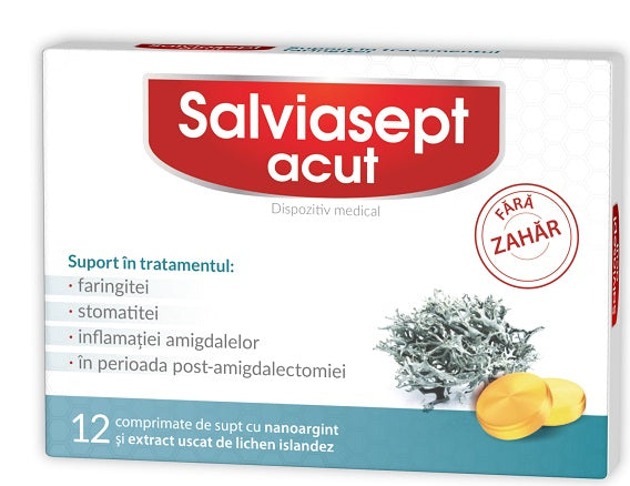 Salviasept Acut fara zahar, 12 comprimate-ZDRO.00535