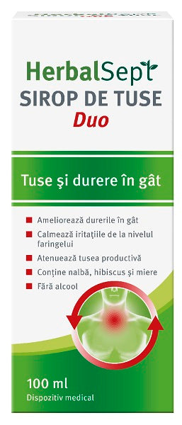 Herbalsept Duo, sirop de tuse, 100 ml-ZDRO.00559