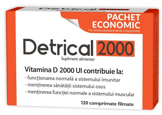 Detrical D3 2000 UI (120 comprimate) – Zdrovit - Vitamina D3 50 µg