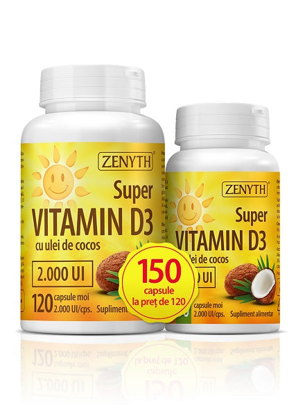 Super Vitamin D3 2000 UI, 120 cps + 30 cps promo-ZENY.00150